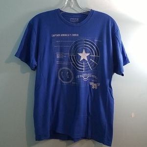 Marvel Captain America's shield blue mens shirt XL